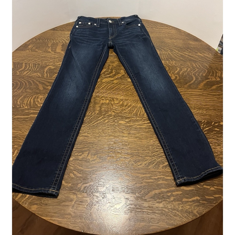True Religion Billie Straight Jeans Womens 30x31 Blue Mid Rise